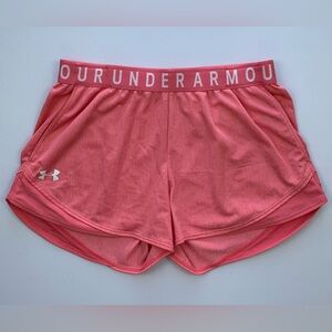 Under Armour HeatGear Loose Pink Athletic Shorts Women Medium Running Gym